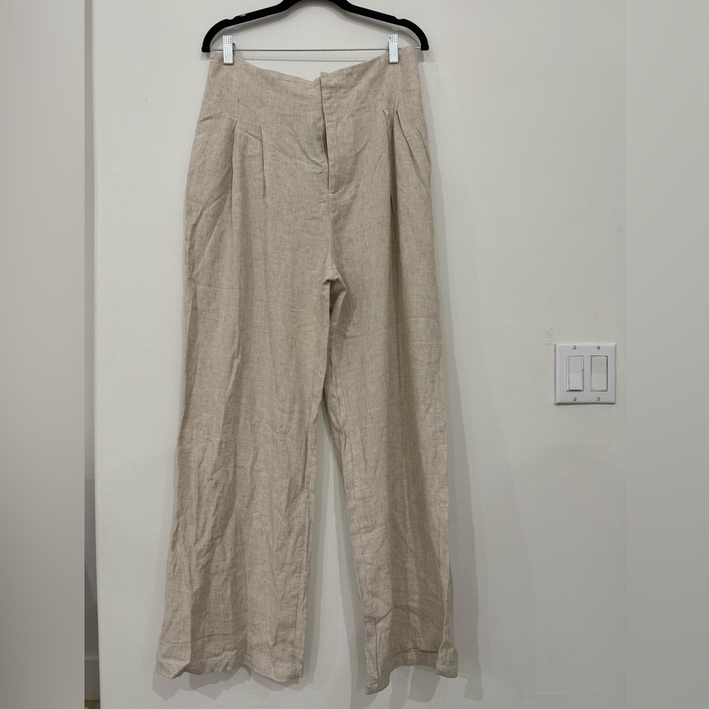 SHEIN Natural Linen Trousers